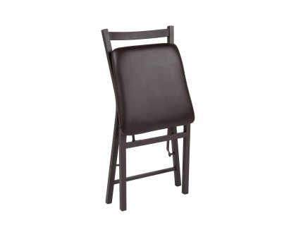 BLNK - HERCULES Series Folding Ladder Back Metal Chair with Vinyl Seat