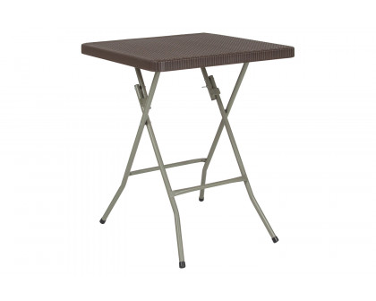 BLNK - Linburgh Square Brown Rattan Plastic Folding Table