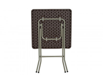 BLNK - Linburgh Square Brown Rattan Plastic Folding Table