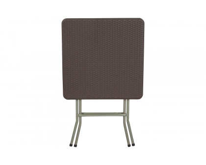 BLNK - Linburgh Square Brown Rattan Plastic Folding Table