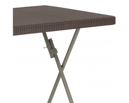 BLNK - Linburgh Square Brown Rattan Plastic Folding Table