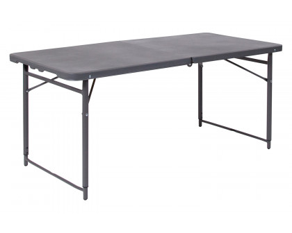 BLNK Mills Plastic Adjustable Folding Table with Carrying Handle - Dark Gray