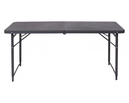 BLNK Mills Plastic Adjustable Folding Table with Carrying Handle - Dark Gray