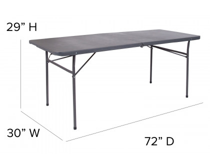 BLNK™ Elijah Plastic Folding Table with Carrying Handle - Dark Gray