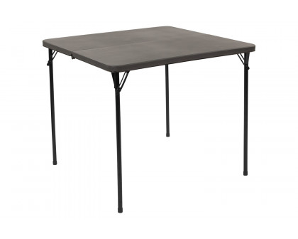 BLNK™ Dunham Square Plastic Folding Table with Carrying Handle - Dark Gray