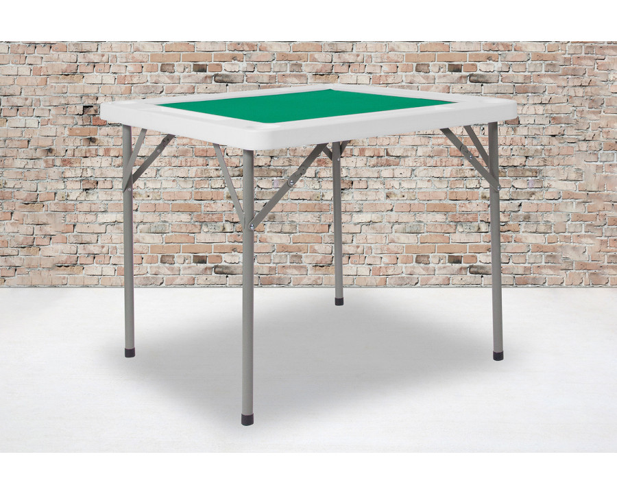 BLNK - Silas Square 4-Player Folding Card Game Table with Green Playing Surface and Cup Holders