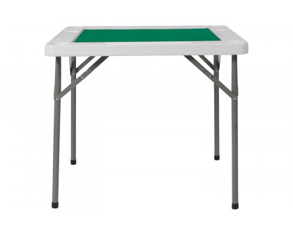 BLNK - Silas Square 4-Player Folding Card Game Table with Green Playing Surface and Cup Holders