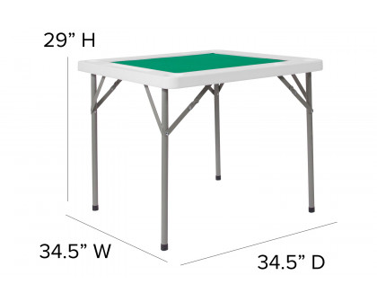 BLNK - Silas Square 4-Player Folding Card Game Table with Green Playing Surface and Cup Holders