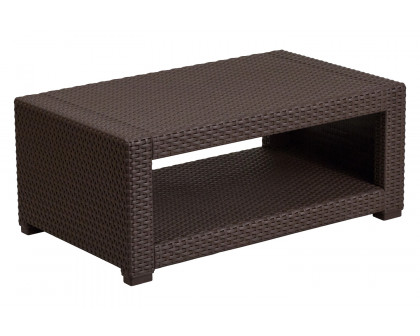 BLNK™ Seneca Faux Rattan Coffee Table - Chocolate Brown