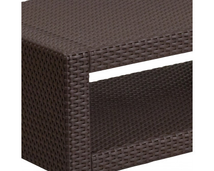 BLNK™ Seneca Faux Rattan Coffee Table - Chocolate Brown