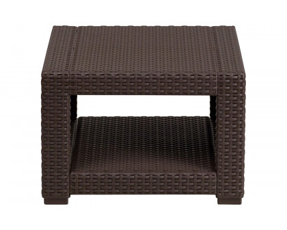 BLNK - Seneca Faux Rattan End Table