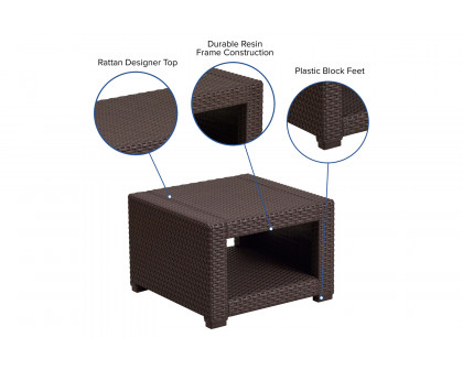 BLNK - Seneca Faux Rattan End Table