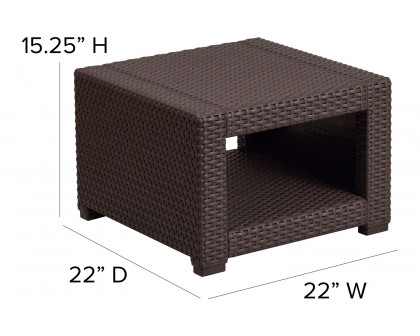 BLNK - Seneca Faux Rattan End Table