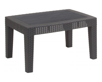 BLNK™ Seneca Faux Rattan Coffee Table - Dark Gray