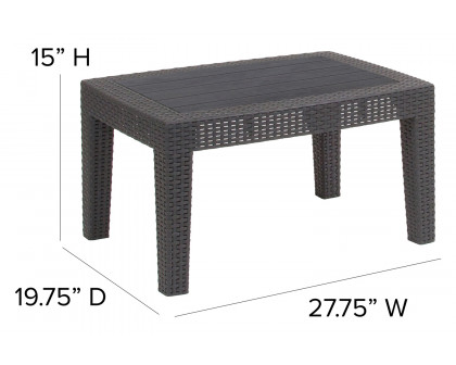 BLNK™ Seneca Faux Rattan Coffee Table - Dark Gray