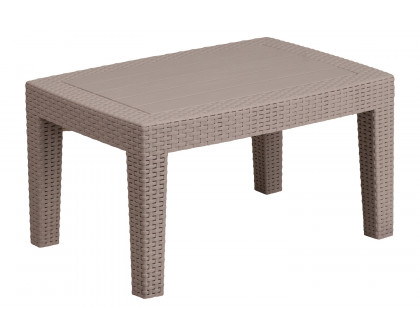 BLNK Seneca Faux Rattan Coffee Table - Light Gray