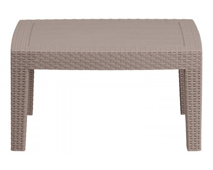 BLNK Seneca Faux Rattan Coffee Table - Light Gray