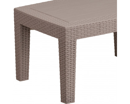 BLNK Seneca Faux Rattan Coffee Table - Light Gray