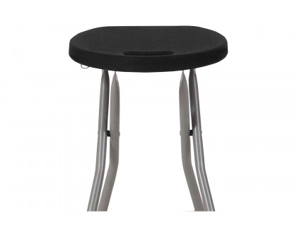 BLNK - Micah Foldable Stool with Black Plastic Seat and Titanium Gray Frame