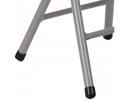 BLNK - Micah Foldable Stool with Black Plastic Seat and Titanium Gray Frame