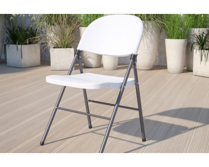 BLNK HERCULES Series Plastic Folding Chair with Charcoal Frame