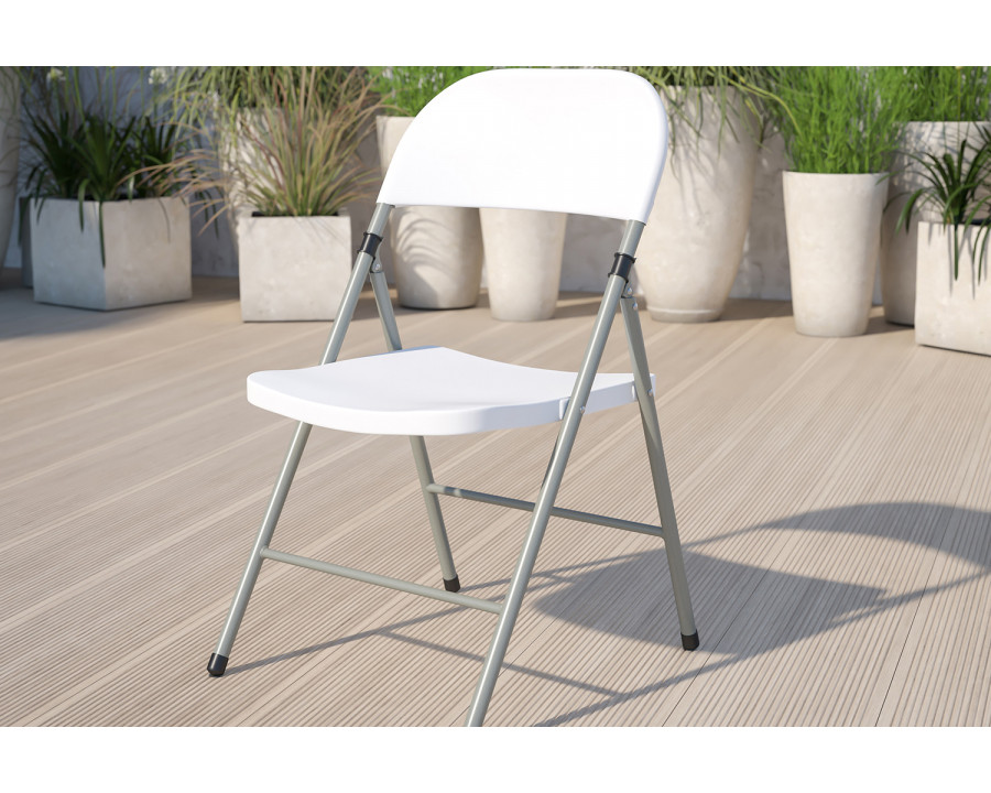 BLNK - HERCULES Series Plastic Folding Chair with Gray Frame