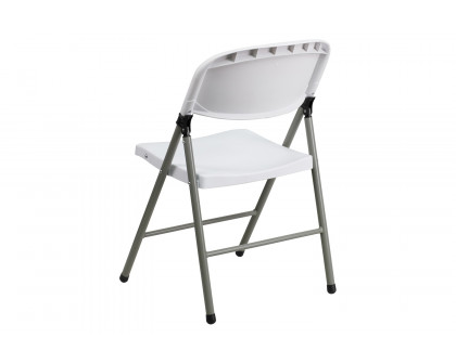 BLNK - HERCULES Series Plastic Folding Chair with Gray Frame