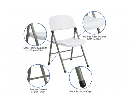 BLNK - HERCULES Series Plastic Folding Chair with Gray Frame