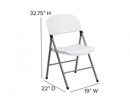 BLNK - HERCULES Series Plastic Folding Chair with Gray Frame