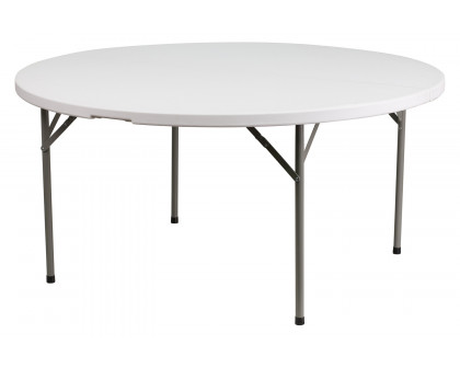 BLNK Elon Style 2 Round Plastic Split Folding Table - 5'D