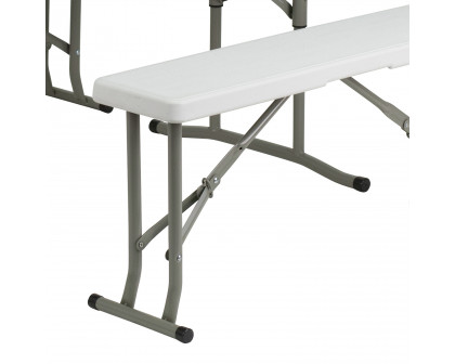 BLNK - Rowan Portable Plastic Folding Bench and Table Set 3 Piece