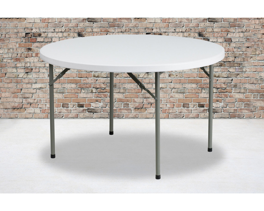 BLNK Elon Round Plastic Solid Folding Table - 4'D