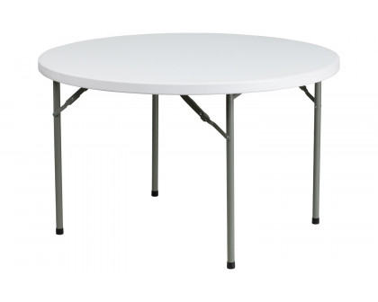 BLNK Elon Round Plastic Solid Folding Table - 4'D