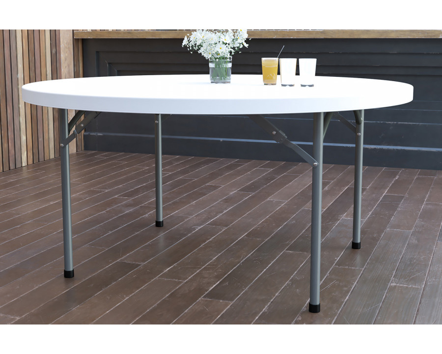 BLNK Elon Round Plastic Solid Folding Table