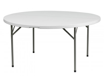 BLNK Elon Style 1 Round Plastic Split Folding Table - 5'D