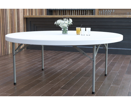 BLNK Elon Round Plastic Solid Folding Table