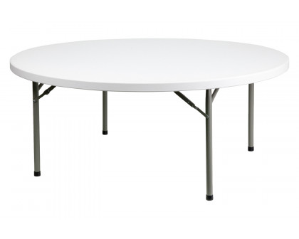 BLNK Elon Round Plastic Solid Folding Table - 6'D