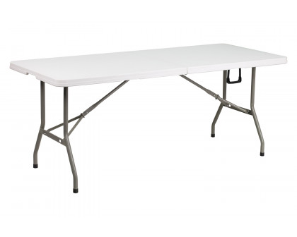 BLNK - Elon Plastic Bi-Fold Banquet and Event Folding Table with Carrying Handle