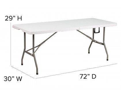 BLNK - Elon Plastic Bi-Fold Banquet and Event Folding Table with Carrying Handle