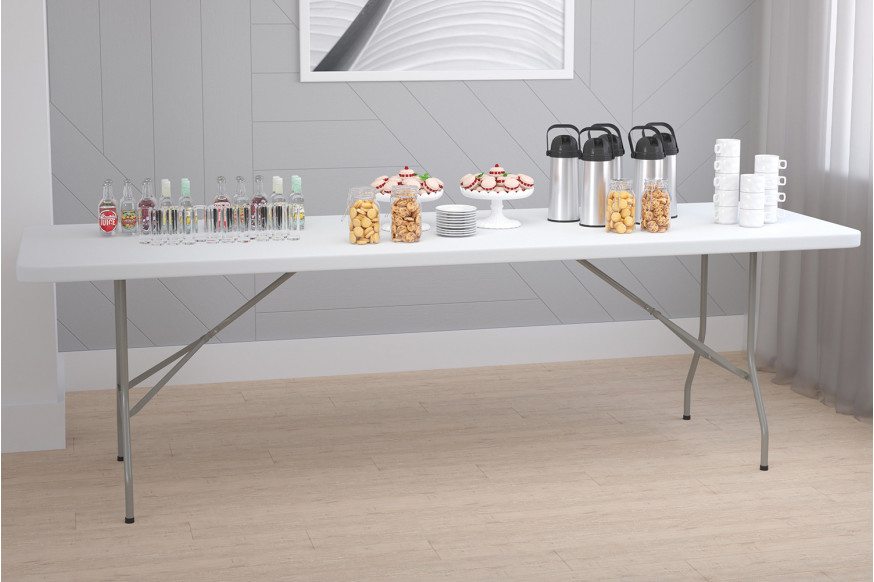 BLNK™ Elon Plastic Folding Table - 8'L