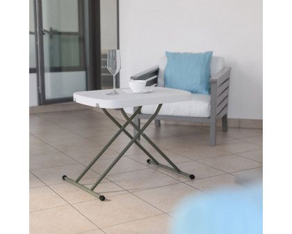 BLNK Elon Commercial Indoor-Outdoor Plastic Adjustable Height Folding Table - 26"L