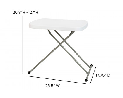 BLNK Elon Commercial Indoor-Outdoor Plastic Adjustable Height Folding Table - 26"L