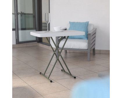 BLNK Elon Commercial Indoor-Outdoor Plastic Adjustable Height Folding Table - 30"H