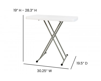 BLNK Elon Commercial Indoor-Outdoor Plastic Adjustable Height Folding Table - 30"H