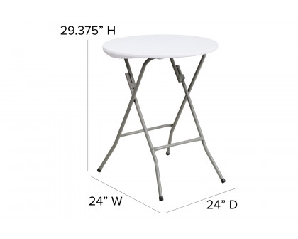 BLNK Elon Round Plastic Solid Folding Table - 2'D