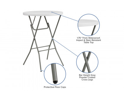 BLNK - Elon Round Plastic Bar Height Folding Table