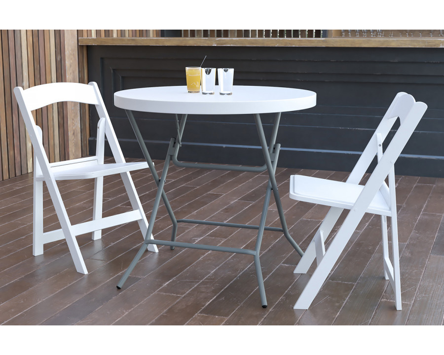 BLNK - Elon Round Plastic Plastic Folding Table