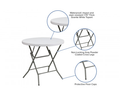 BLNK - Elon Round Plastic Plastic Folding Table