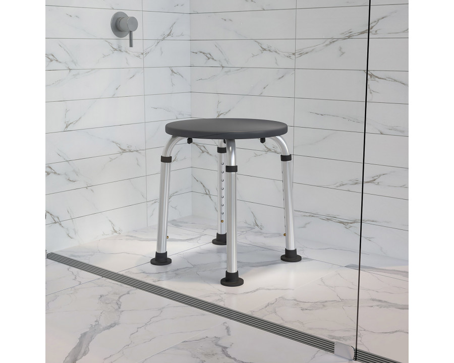 BLNK HERCULES Series Medical Adjustable Bath and Shower Stool - Gray