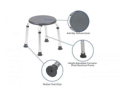 BLNK HERCULES Series Medical Adjustable Bath and Shower Stool - Gray